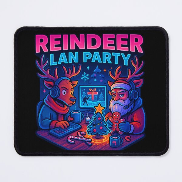 Item preview, Reindeer LAN Party – Gamer Christmas Reindeer & Santa Design designed and sold by AddictiveDesign.