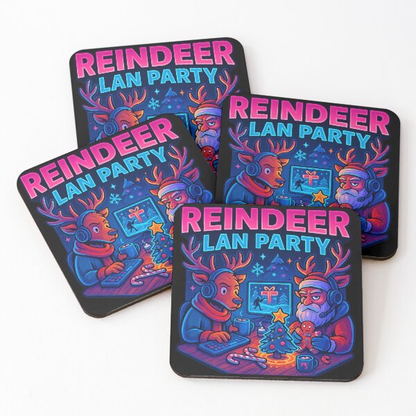 Item preview, Fiesta LAN de renos: Diseño navideño de renos y Papá Noel para gamers designed and sold by AddictiveDesign.