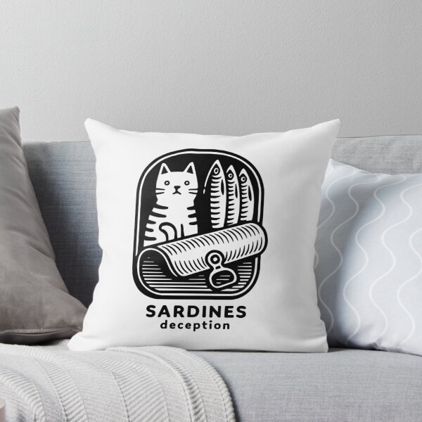 Item preview, Cat Sardines Deception Funny Feline Trick Retro Humor Mischievous Kitty designed and sold by RedPodz.