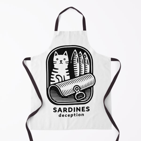 Item preview, Cat Sardines Deception Funny Feline Trick Retro Humor Mischievous Kitty designed and sold by RedPodz.