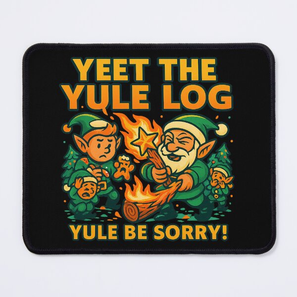 Item preview, Yeet the Yule Log – Funny Christmas Elf Chaos Design designed and sold by AddictiveDesign.