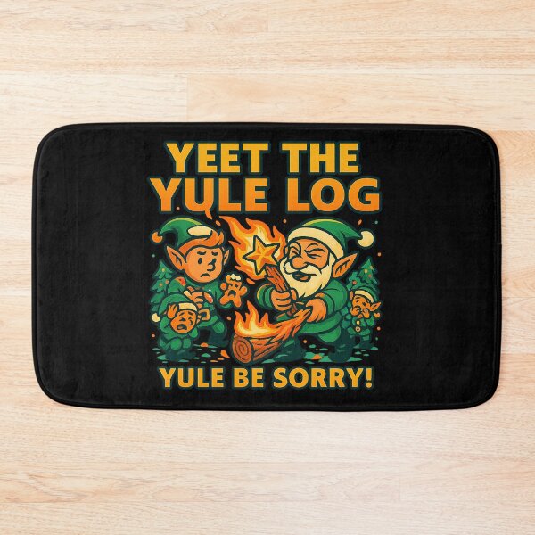 Item preview, Yeet the Yule Log – Funny Christmas Elf Chaos Design designed and sold by AddictiveDesign.