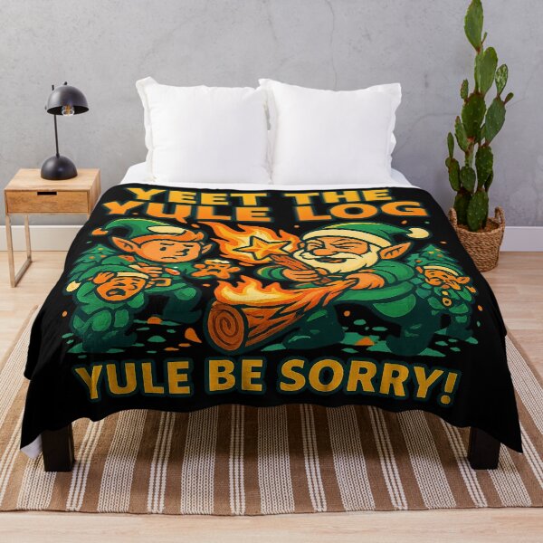Item preview, Yeet the Yule Log – Funny Christmas Elf Chaos Design designed and sold by AddictiveDesign.