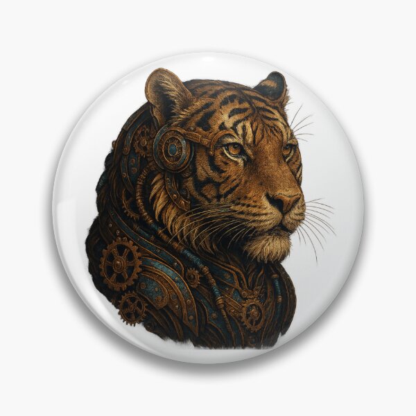 Item preview, Steampunk Tiger – Mechanical Brass Armor designed and sold by Papier Atelier Art.