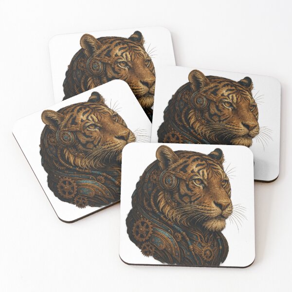 Item preview, Steampunk Tiger – Mechanical Brass Armor designed and sold by Papier Atelier Art.