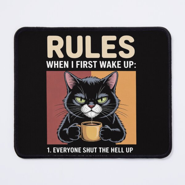 Item preview, Cat Drinking Coffee Kitten Lover Rules Pet Owner designed and sold by OlafLica.