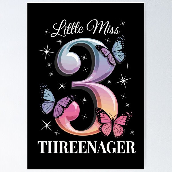 Item preview, Little Miss Threenager Birthday Shirt designed and sold by Betsytiptoe.
