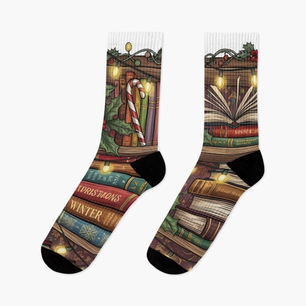 Item preview, christmas coffee and books bookish design designed and sold by Uglyandcute.