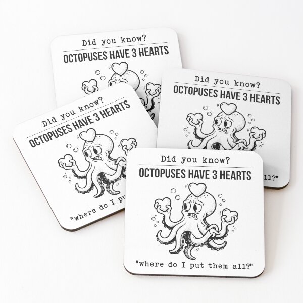 Item preview, Did You Know? Octopus 3 Hearts – Funny Animal Statement Tee designed and sold by createlovefab.