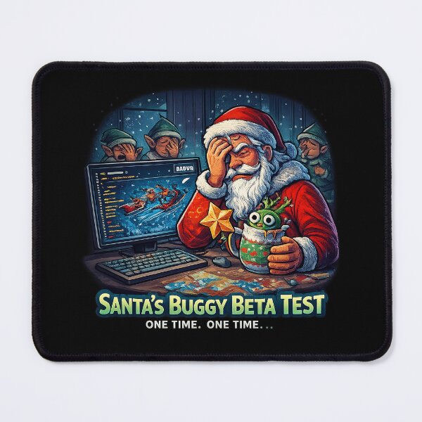 Item preview, Santa’s Buggy Beta Test – Funny Christmas Gamer Glitch Art designed and sold by AddictiveDesign.