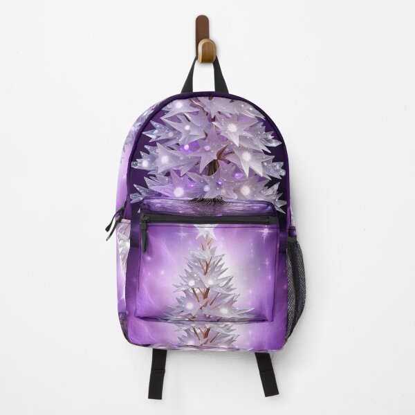 Item preview, SEASONS GREETING CHRISTMAS TREE Purple Amethyst Sapphire Stained Glass Art Print on Demand ~Winter Wonderland Party Decoration~Birthday Gift~Favor designed and sold by Spinning Plates 360.