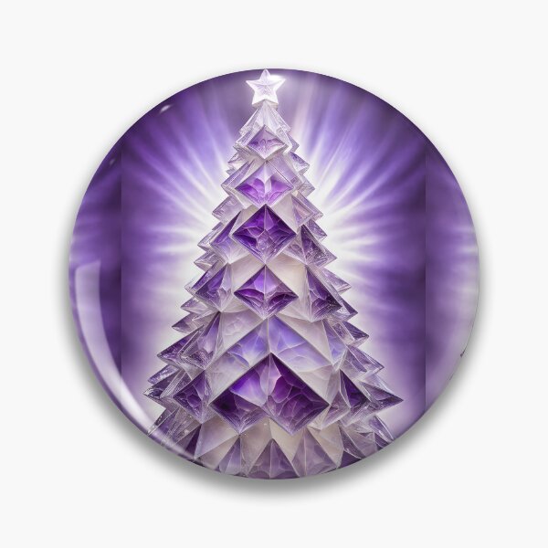 Item preview, SEASONS GREETING CHRISTMAS TREE Purple Amethyst Sapphire Stained Glass Art Print on Demand ~Winter Wonderland Party Decoration~Birthday Gift~Favor designed and sold by Spinning Plates 360.
