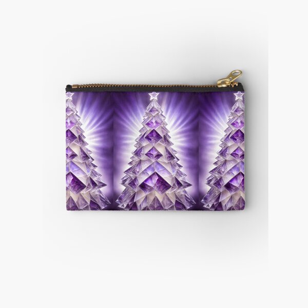 Item preview, SEASONS GREETING CHRISTMAS TREE Purple Amethyst Sapphire Stained Glass Art Print on Demand ~Winter Wonderland Party Decoration~Birthday Gift~Favor designed and sold by Spinning Plates 360.