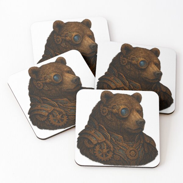 Item preview, Steampunk Bear – Mechanical Brass Guardian designed and sold by Papier Atelier Art.