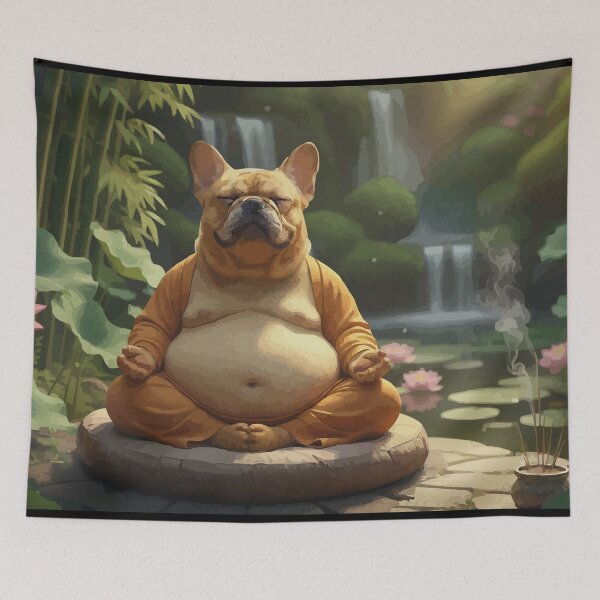 Item preview, Zen French Bulldog Meditating in a Lush Garden Puzzle designed and sold by The Design Studio PTY.