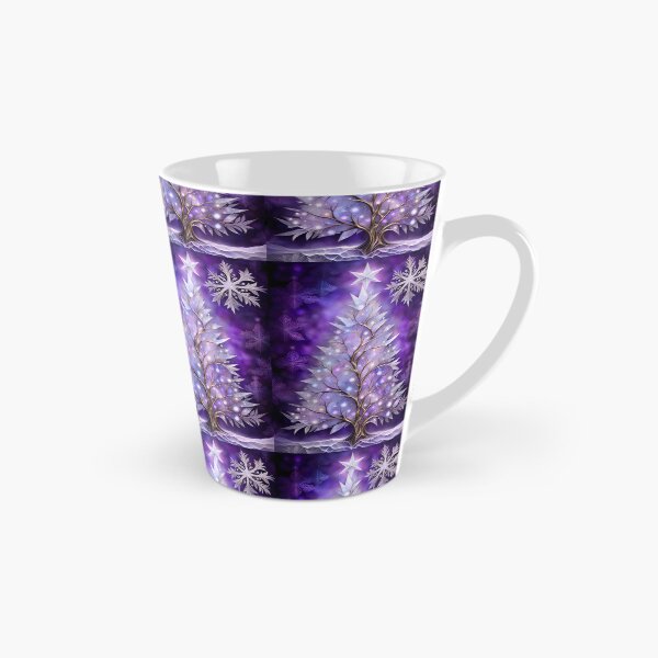 Artikelvorschau, WEIHNACHTSGRUSS WEIHNACHTSBAUM Lila Amethyst Saphir Buntglas Kunstdruck auf Anfrage ~Winterwunderland Partydekoration ~Geburtstagsgeschenk ~Gastgeschenk entworfen und verkauft von Spinning Plates 360.