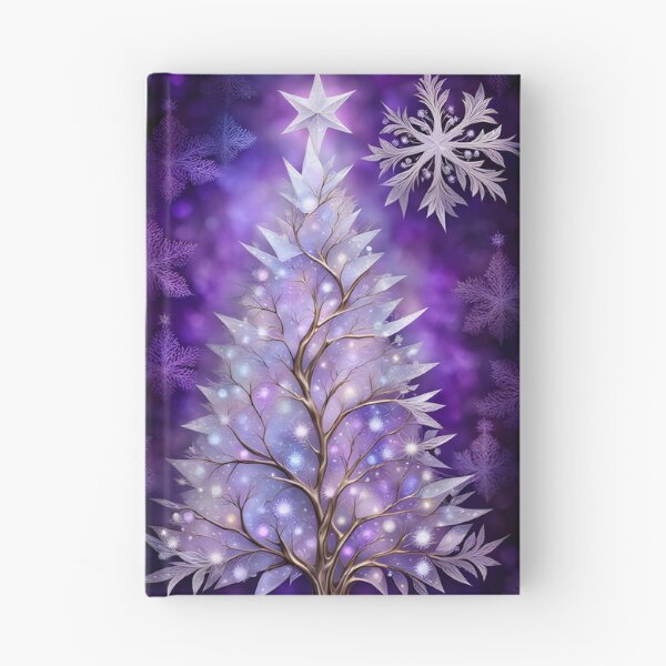 Item preview, SEASONS GREETING CHRISTMAS TREE Purple Amethyst Sapphire Stained Glass Art Print on Demand ~Winter Wonderland Party Decoration~Birthday Gift~Favor designed and sold by Spinning Plates 360.