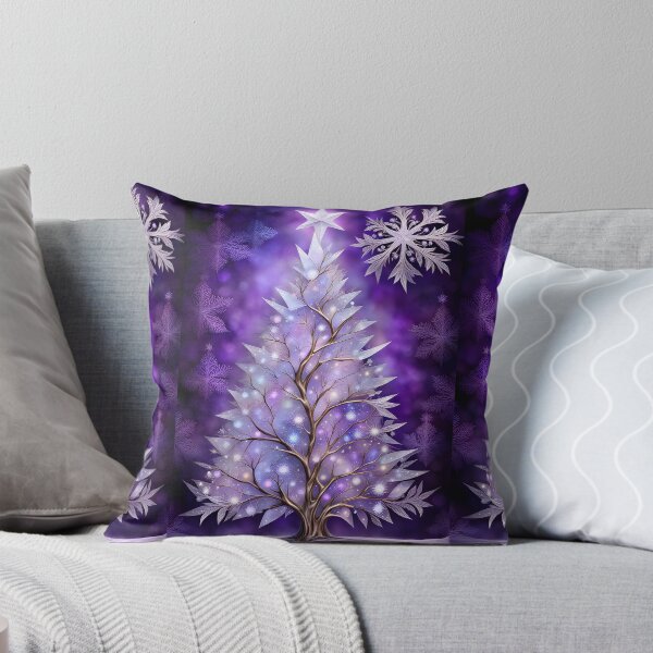 Item preview, SEASONS GREETING CHRISTMAS TREE Purple Amethyst Sapphire Stained Glass Art Print on Demand ~Winter Wonderland Party Decoration~Birthday Gift~Favor designed and sold by Spinning Plates 360.