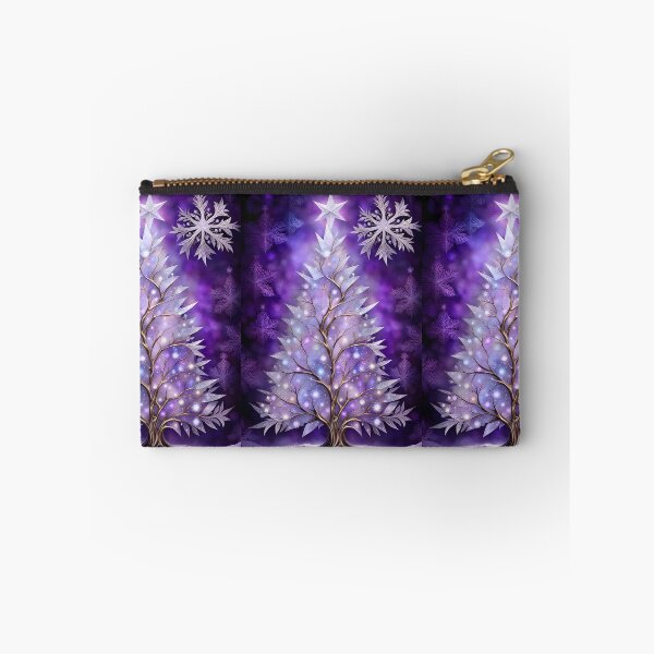 Item preview, SEASONS GREETING CHRISTMAS TREE Purple Amethyst Sapphire Stained Glass Art Print on Demand ~Winter Wonderland Party Decoration~Birthday Gift~Favor designed and sold by Spinning Plates 360.