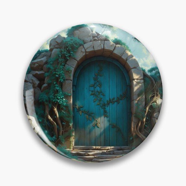 Item preview, Fantasy blue door in mystical forest designed and sold by DreamsofPeace.