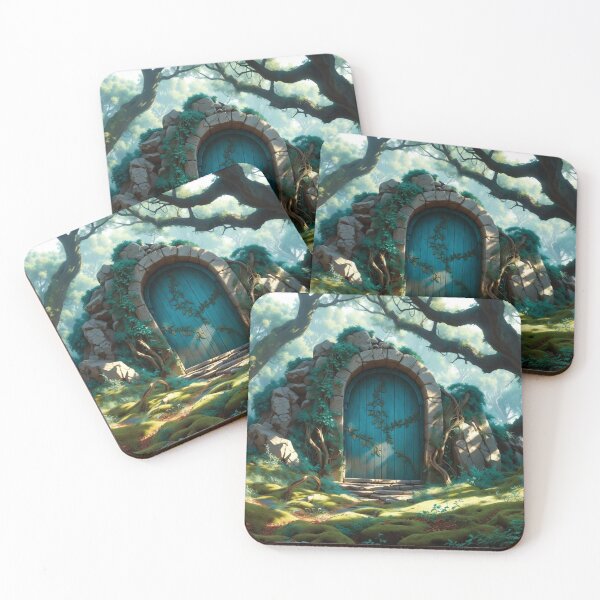 Item preview, Fantasy blue door in mystical forest designed and sold by DreamsofPeace.