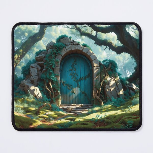 Item preview, Fantasy blue door in mystical forest designed and sold by DreamsofPeace.