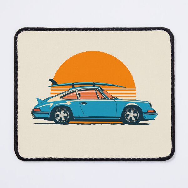Item preview, Retro Blue Sports car 911 964 summer surfs up illustration designed and sold by blackdogshop.