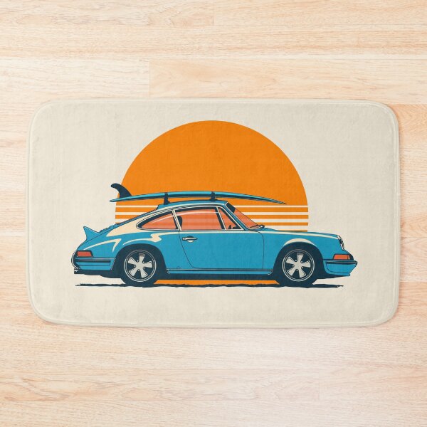 Item preview, Retro Blue Sports car 911 964 summer surfs up illustration designed and sold by blackdogshop.