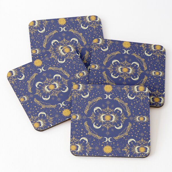 Item preview, Sun and Moon Celestial Print in Dark Blue designed and sold by Chiefiechanga.