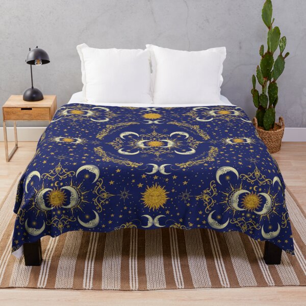 Item preview, Sun and Moon Celestial Print in Dark Blue designed and sold by Chiefiechanga.