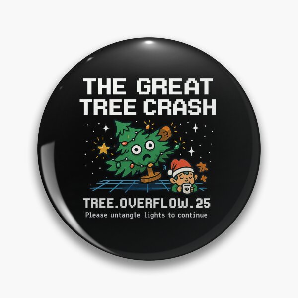 Item preview, The Great Tree Crash – Funny Glitchy Christmas Error Design designed and sold by AddictiveDesign.