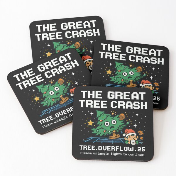 Item preview, The Great Tree Crash – Funny Glitchy Christmas Error Design designed and sold by AddictiveDesign.