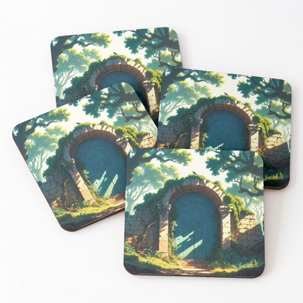 Item preview, Fantasy blue door in mystical forest designed and sold by DreamsofPeace.