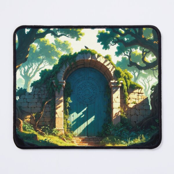 Item preview, Fantasy blue door in mystical forest designed and sold by DreamsofPeace.