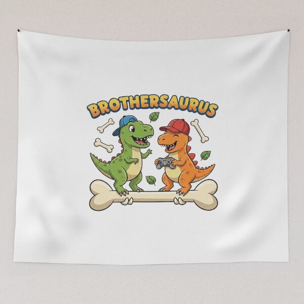 Item preview, Brothersaurus – Cute Dinosaur Brothers Gaming Design designed and sold by DinoPrints-shop.