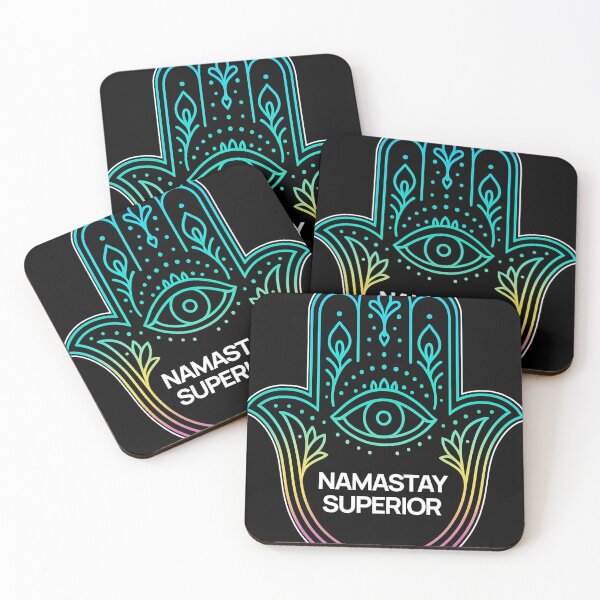 Item preview, SARCASTIC SPIRITUAL – Namastay Superior – Gift for Friend • Retro Neon Line Art designed and sold by JacobKAurumhead.