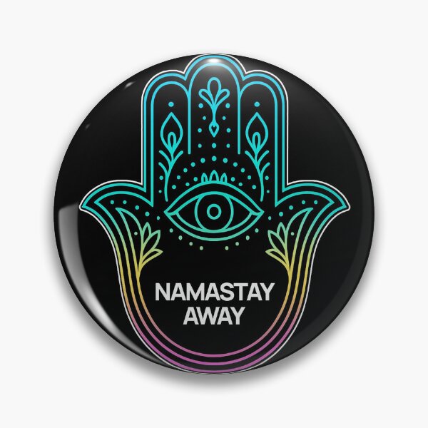 Item preview, SARCASTIC SPIRITUAL – Namastay Away – Gift for Friend • Retro Neon Line Art designed and sold by JacobKAurumhead.