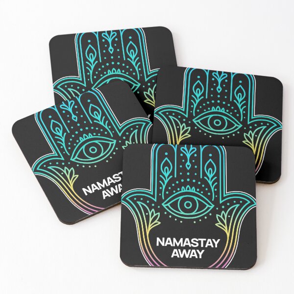 Item preview, SARCASTIC SPIRITUAL – Namastay Away – Gift for Friend • Retro Neon Line Art designed and sold by JacobKAurumhead.
