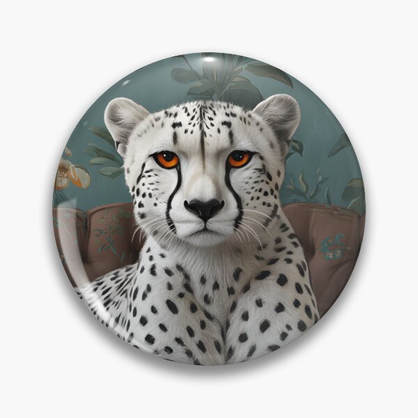 Item preview, Regal White Cheetah on Vintage Sofa Poster designed and sold by STTrillionTEES.