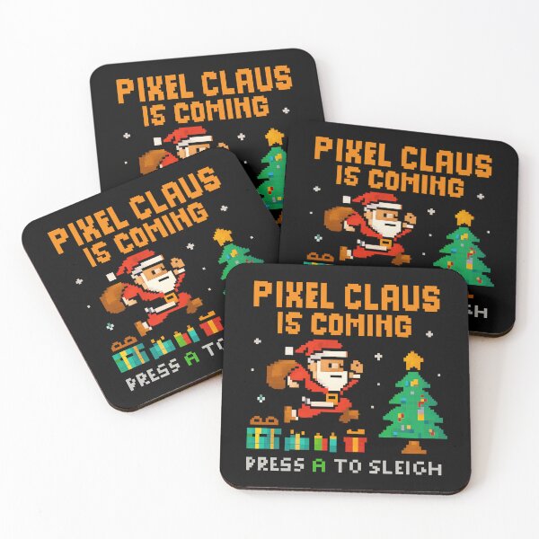Item preview, Pixel Claus Is Coming – Retro Gamer Christmas Pixel Art designed and sold by AddictiveDesign.