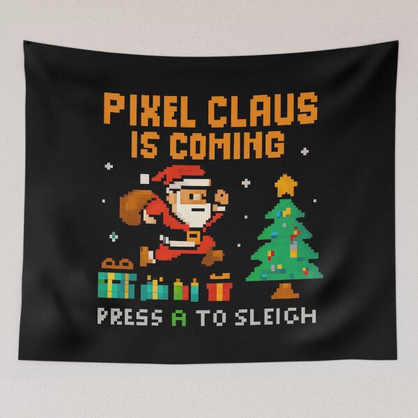 Item preview, Pixel Claus Is Coming – Retro Gamer Christmas Pixel Art designed and sold by AddictiveDesign.