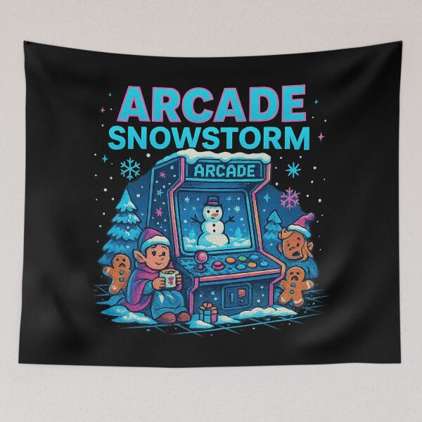 Item preview, Arcade Snowstorm – Cozy Retro Winter Gaming Design designed and sold by AddictiveDesign.
