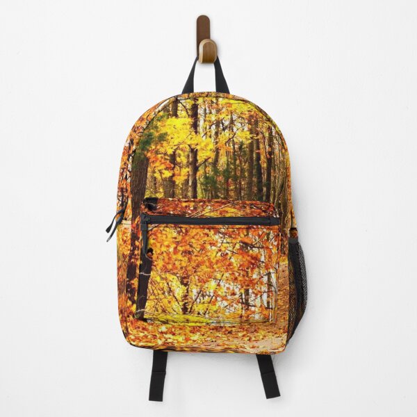 Item preview, Autumn Forest Path Covered in Golden Leaves – Fall Landscape Photography designed and sold by aadventures.