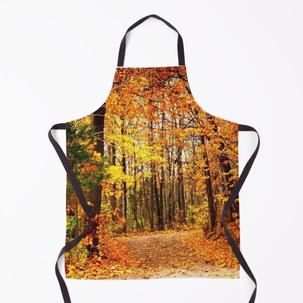 Item preview, Autumn Forest Path Covered in Golden Leaves – Fall Landscape Photography designed and sold by aadventures.