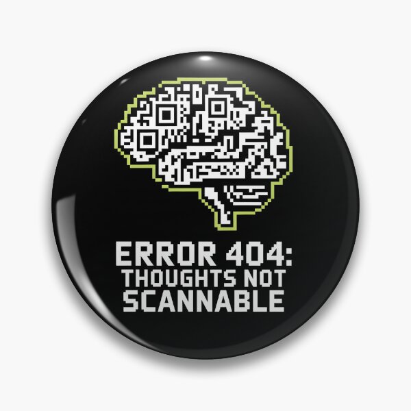 Artikelvorschau, QR-Code-Gehirn-Pixel-Art-Design – Fehler 404 Gedanken nicht scannbar – entworfen und verkauft von HoneyVibe.