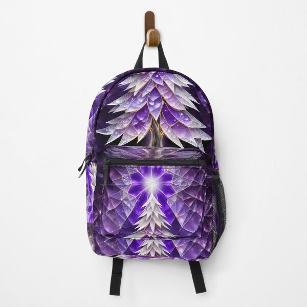 Item preview, SEASONS GREETING CHRISTMAS TREE Purple Amethyst Sapphire Stained Glass Art Print on Demand ~Winter Wonderland Party Decoration~Birthday Gift~Favor designed and sold by Spinning Plates 360.