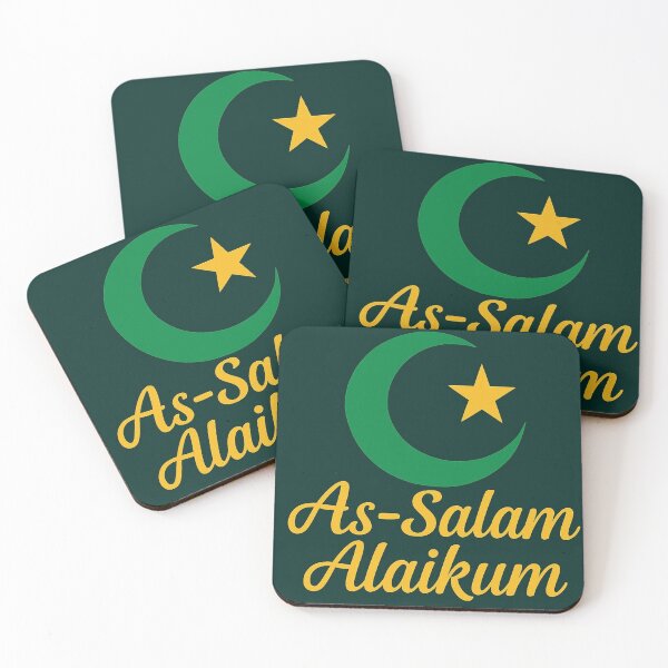 Item preview, As-Salam Alaikum Crescent & Star – Islamic Peace Design (Green & Gold) designed and sold by XyoticStudios.