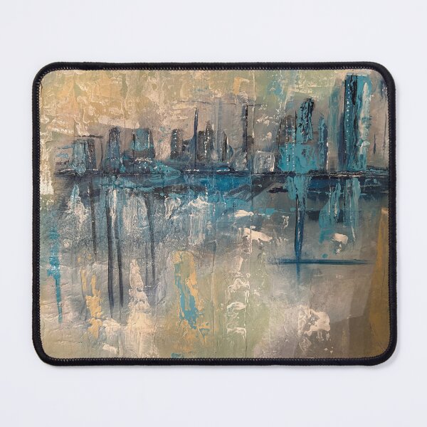 Item preview, Abstract Turquoise & Black city scape designed and sold by Christine Ostergren.