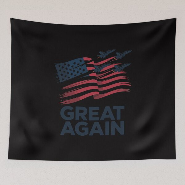 Item preview, Patriotic American Flag and Jets USA GREAT AGAIN designed and sold by Viepenny.