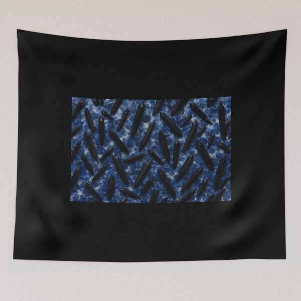 Item preview, Witchy Black Crystals On Midnight Blue Pattern designed and sold by EalpalRicoin.